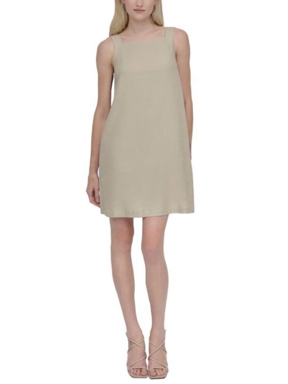 New DKNY Square-Neck Shift Mini Dress